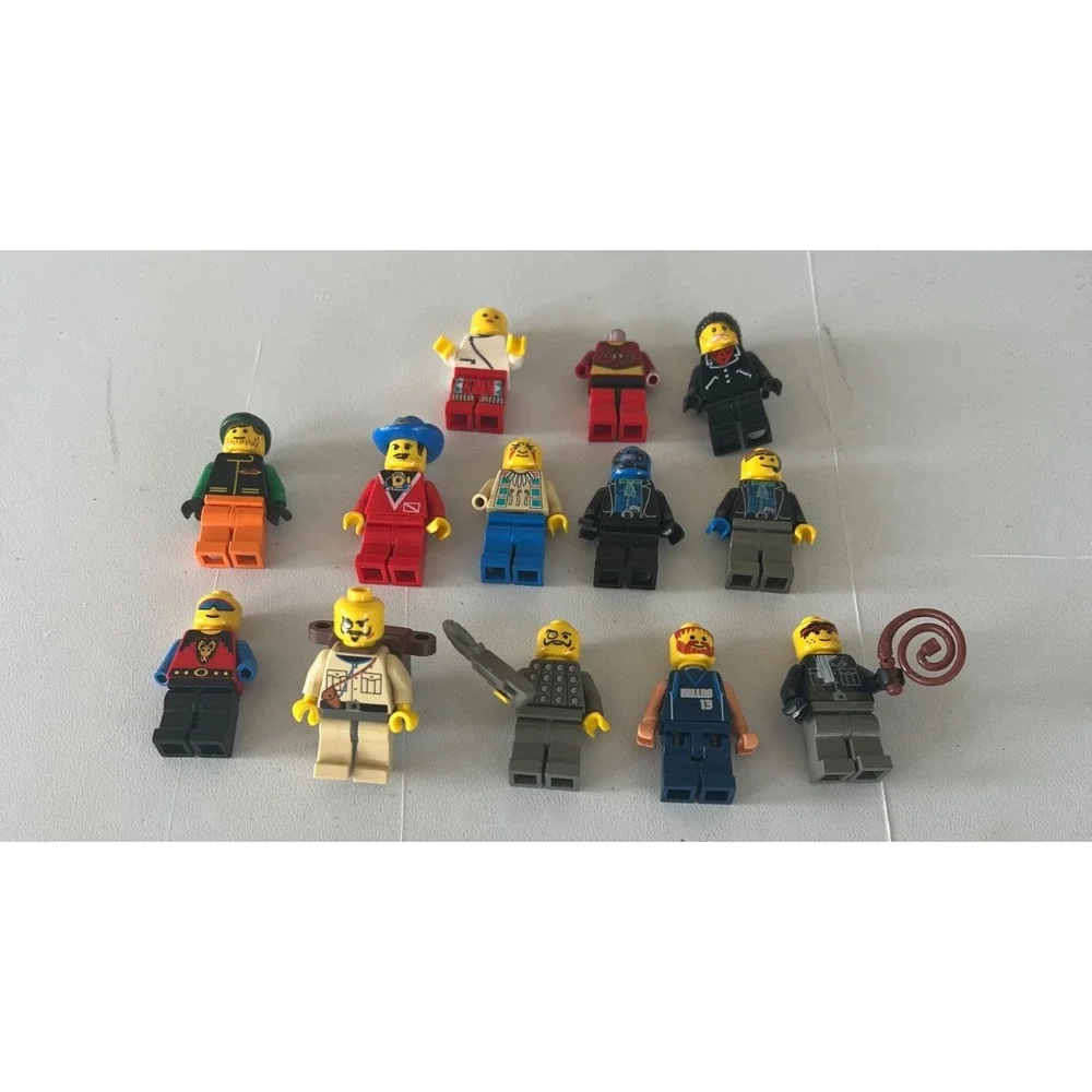 Lot of 13 Used LEGO Minifigures Mixed Western Sports Cowboy NBA Incomplete